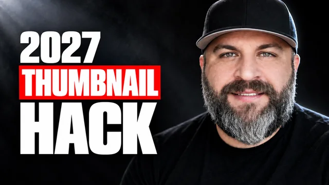 Creator tips thumbnail with a bearded presenter and the words 2027 Thumbnail Hack